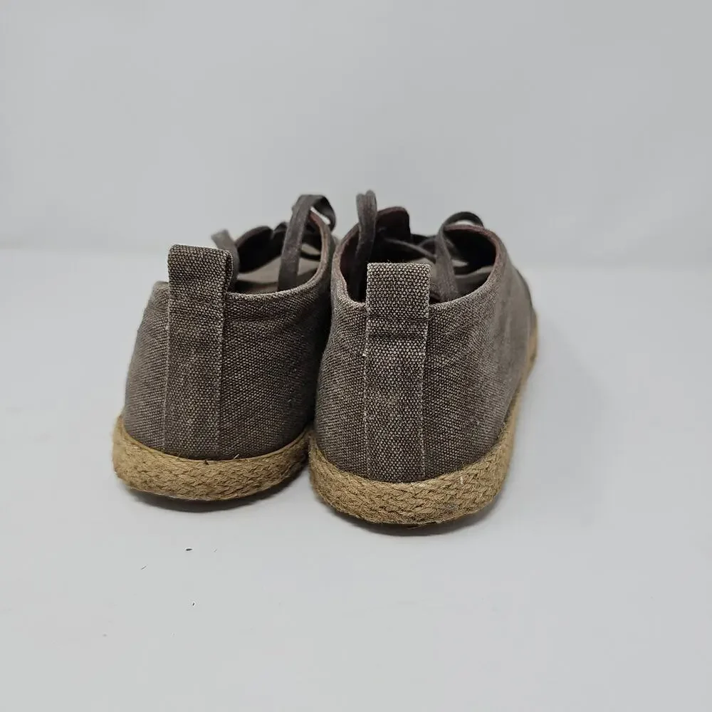 Lamo Mens Brown Canvas Chukka Espadrille Lace Up Shoes Size‎ 10 Coastal Casual